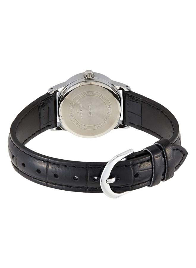 CASIO Women's Water Resistant Leather Analog Watch Ltp-V002L-1BUDF - 25 mm - Black - Image 2