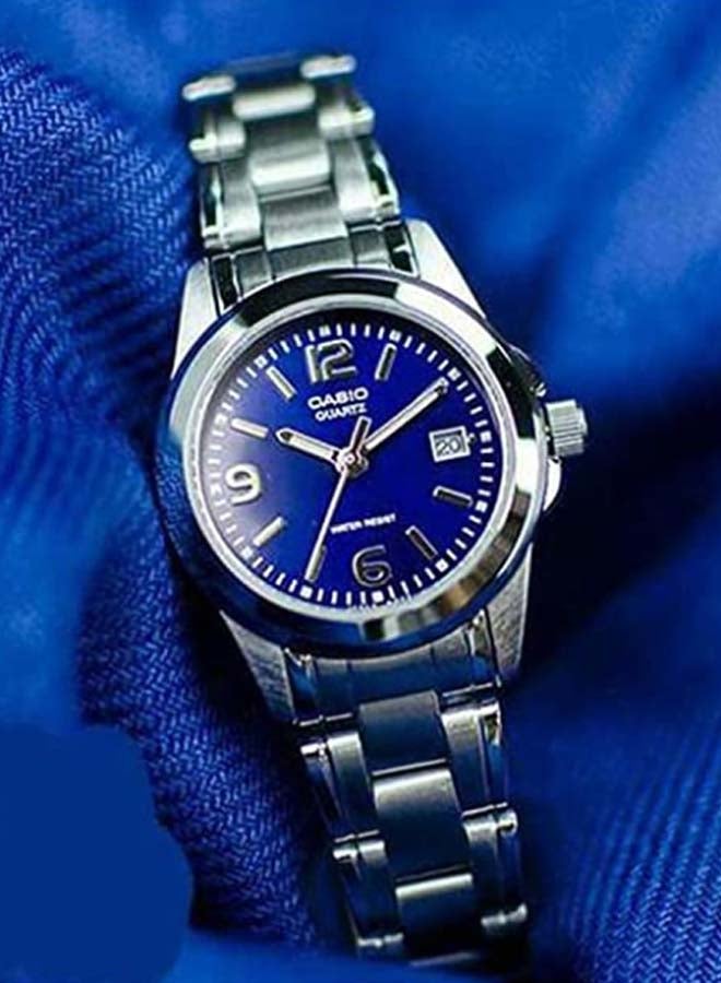 كاسيو ساعة يد إنتيسر بعقارب طراز LTP-1215A-2ADF - 28 مم - فضي للنساء - Image 3