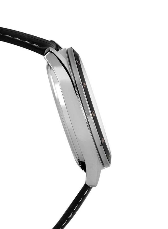 CASIO Men's Leather Chronograph Wrist Watch MTP-1374L-1 - 42 mm - Black - Image 2