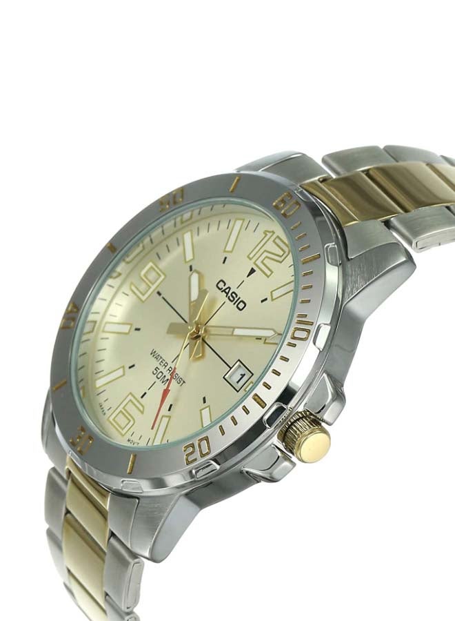 CASIO Men's Stainless Steel Analog Watch MTP-VD01SG-9BVUDF - 45 mm - Silver/Gold  - Image 4