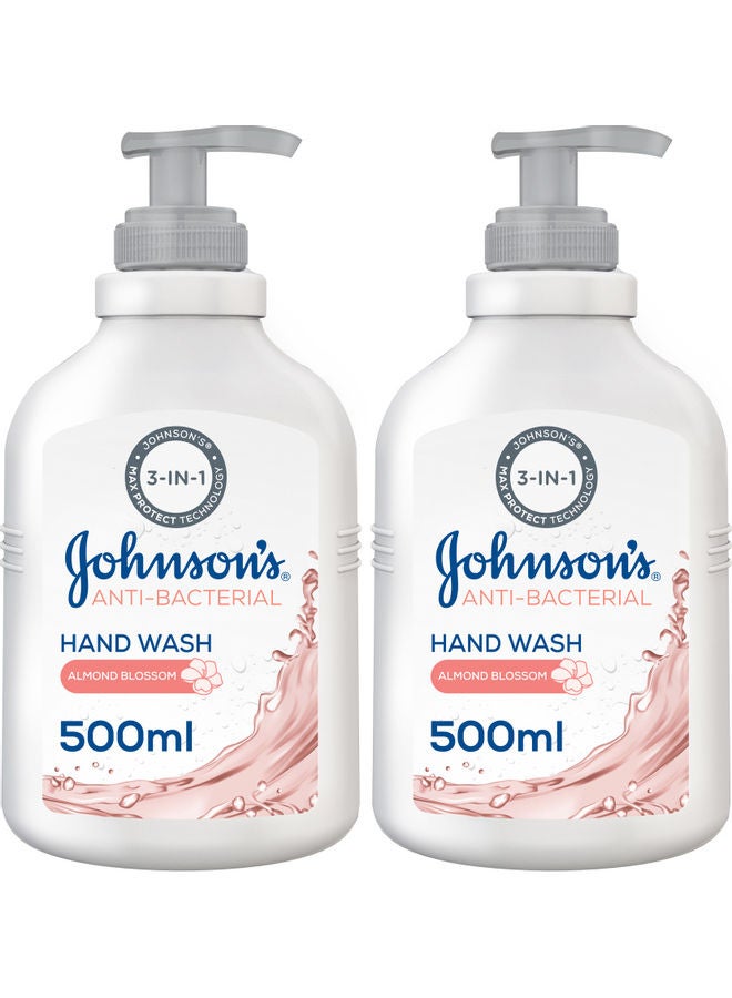 Johnson's Hand Wash Anti-Bacterial Almond Blossom Multicolour 2x500ml 