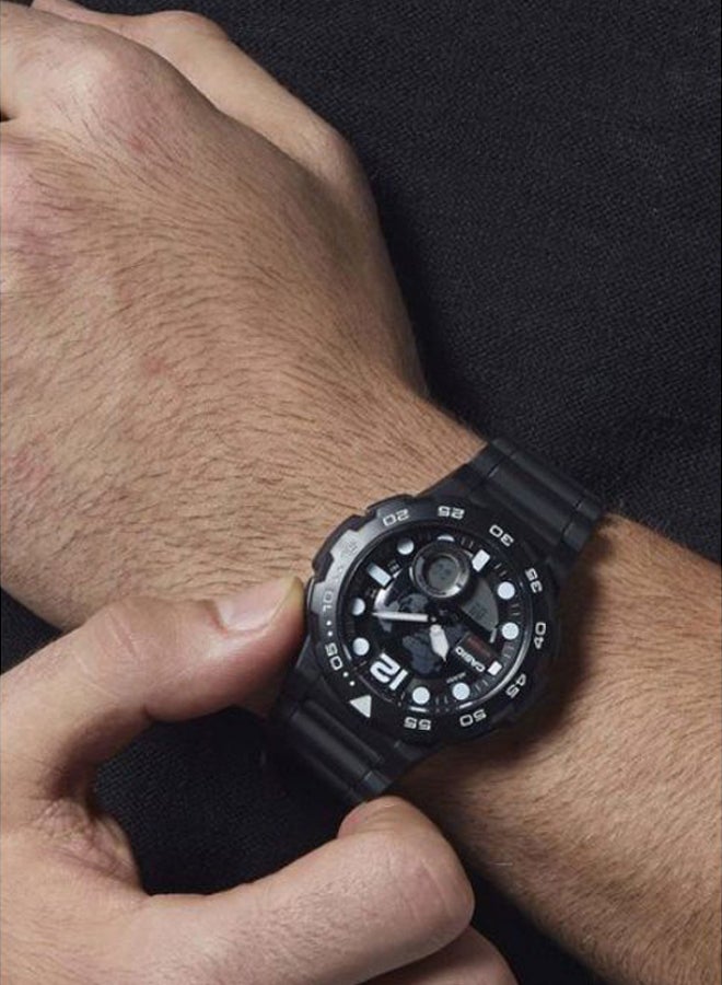 CASIO Men's Resin Analog & Digital Wrist Watch AEQ-100W-1AVDF - 48 mm - Black - Image 5