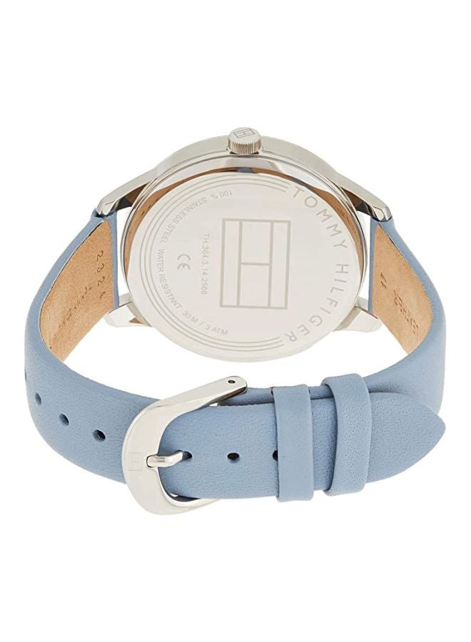 TOMMY HILFIGER - Women's Round Shape Leather Band Analog Wrist Watch 38 mm - Blue - 1782023 - Image 1