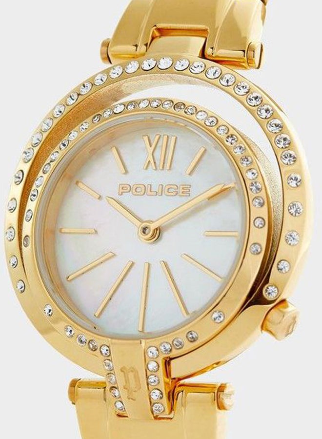 POLICE Women's Aranui Round Shape Stainless Steel Analog Wrist Watch 30 mm - Gold - P 15697LSG-D28M - Image 4