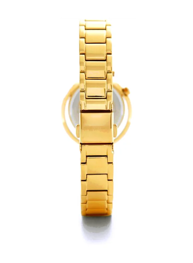 بوليس Police Aranui Analogue Gold Plated Case, White Dial And Gold Plated Watch For Women - PL 15697LSG-D28M