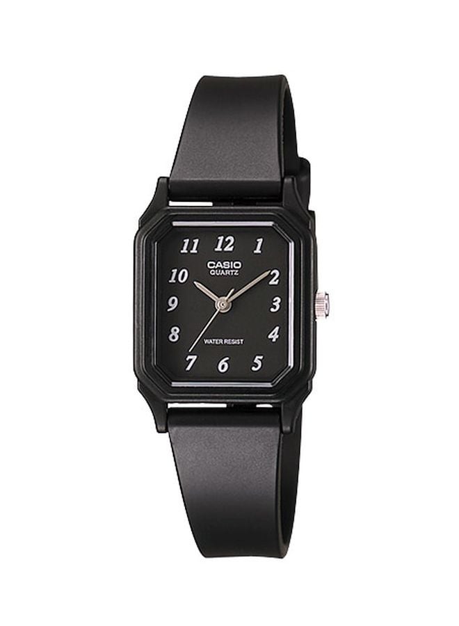 كاسيو ساعة يد بعقارب وسوار من الراتنج مقاومة للماء طراز LQ-142-1B - 32 مم - لون أسود للنساء - Image 1