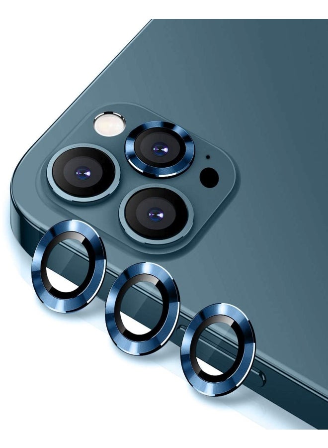3-Piece Camera Lens Protector For Apple iPhone 12 Pro/12 Pro Max Blue/Black/Clear