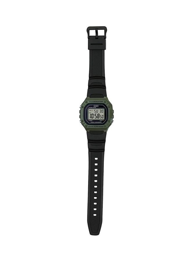 Men's Water Resistant Digital Watch W-218H-3AVDF - 44 mm - Black