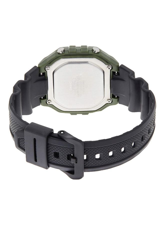 Men's Water Resistant Digital Watch W-218H-3AVDF - 44 mm - Black