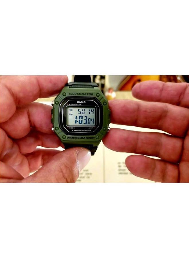 Men's Water Resistant Digital Watch W-218H-3AVDF - 44 mm - Black