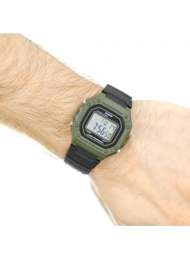 Men's Water Resistant Digital Watch W-218H-3AVDF - 44 mm - Black