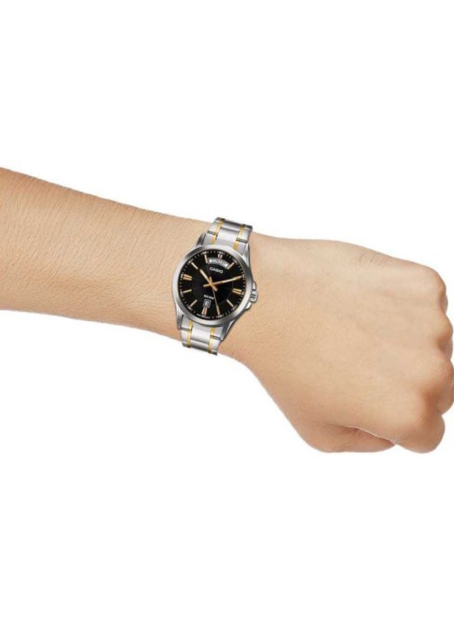 CASIO Men's Enticer Analog Wrist Watch MTP-1381G-1AVDF - 47 mm - Silver/Gold  - Image 4