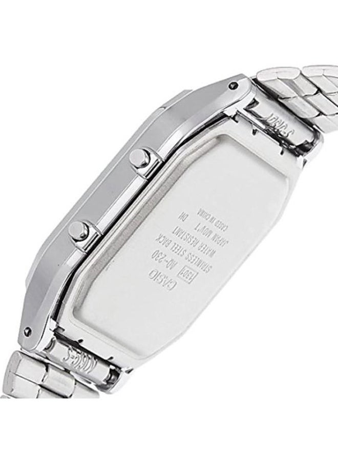 كاسيو ساعة يد معدنية بعقارب ورقمية طراز AQ-230A-7BMQ - قياس 30 مم - لون فضي للرجال - Image 4