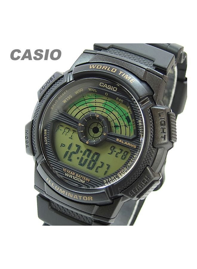 كاسيو ساعة يد رقمية بسوار من الراتينج، طراز AE-1100W-1B للرجال - Image 5