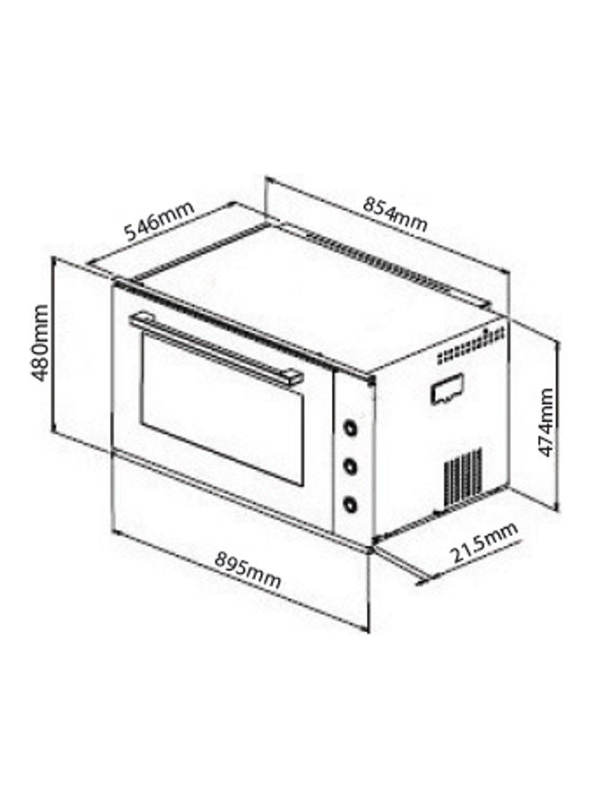ماستر غاز فرن كهربائي 90 L 3400 W O94E9MX فضي/أسود - Image 2