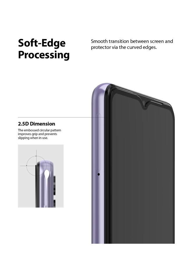 Ringke Tempered Glass Screen Protector For Samsung Galaxy A32 5G/A12/A02 Clear/Black - Image 4