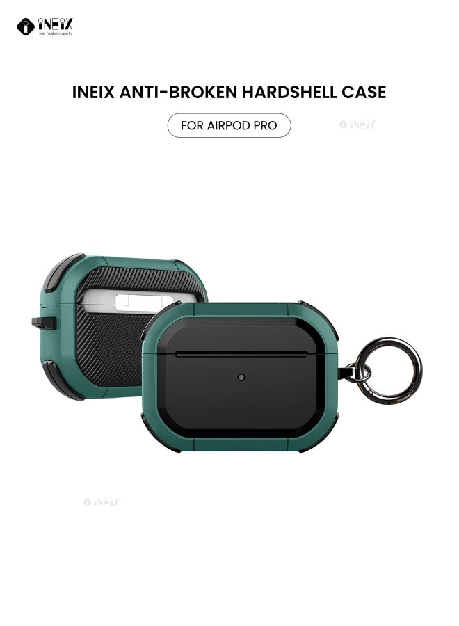 INEIX Anti-Broken Hard Shell Case Cover For Apple AirPods Pro Dark Green/Black - Image 1