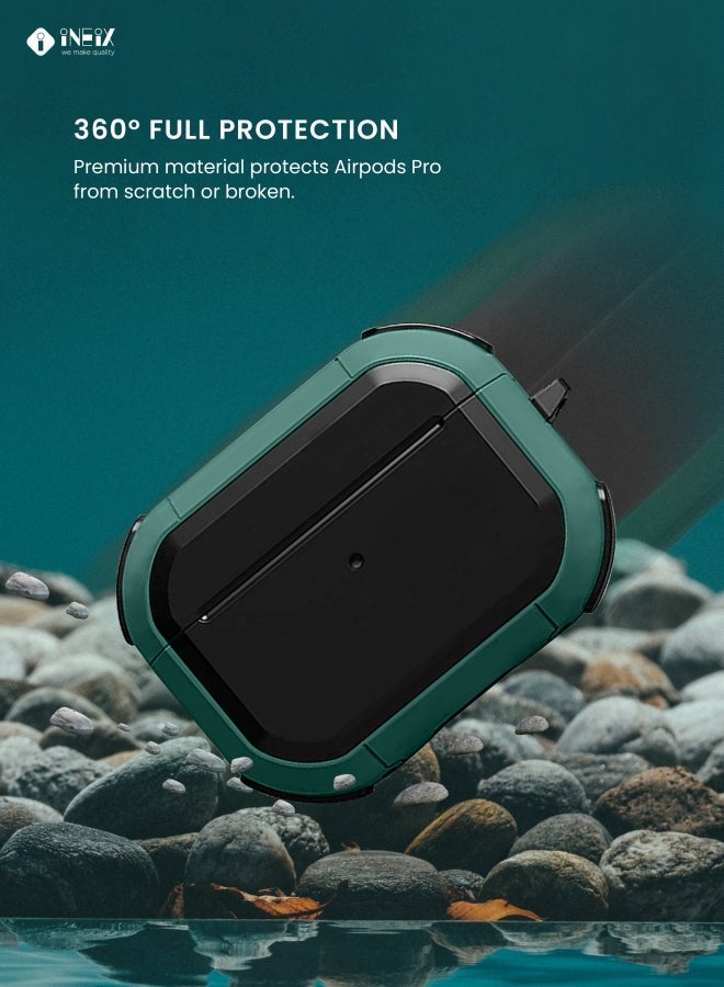 INEIX Anti-Broken Hard Shell Case Cover For Apple AirPods Pro Dark Green/Black - Image 5