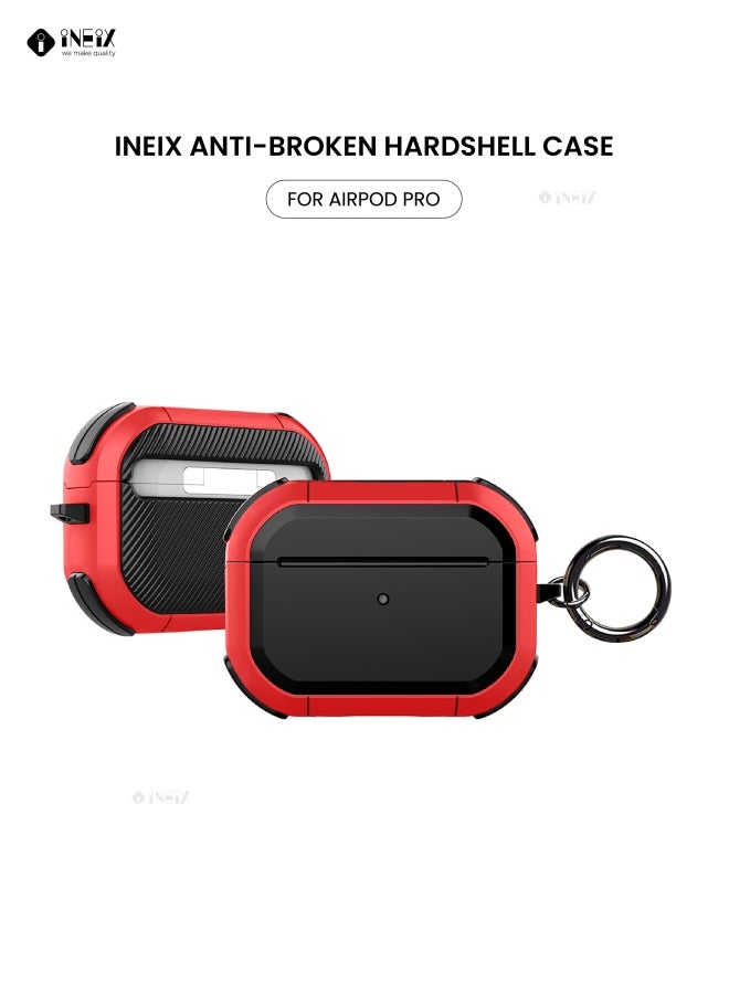 INEIX Anti-Broken Hard Shell Case Cover For Apple AirPods Pro Red/Black - Image 1