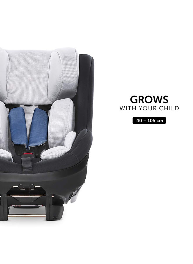 hauck - Ipro Kids Set Car Seats, Plus Base, Isize, Rear - Facing From 40 - 105Cm Body Size, Forward - Facing From 76Cm Body Size, 0M To 4Y - Denim - Image 1