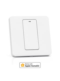 Smart Wi Fi Wall Switch 1-Gang 1-Way Physical Button Works With Apple HomeKit White