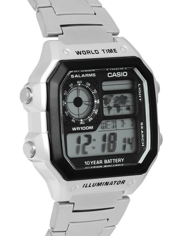 CASIO - Men's Youth Series Quartz Analog-Digital Watch AE-1200WHD-1AVDF - 42 mm - Silver - Image 1