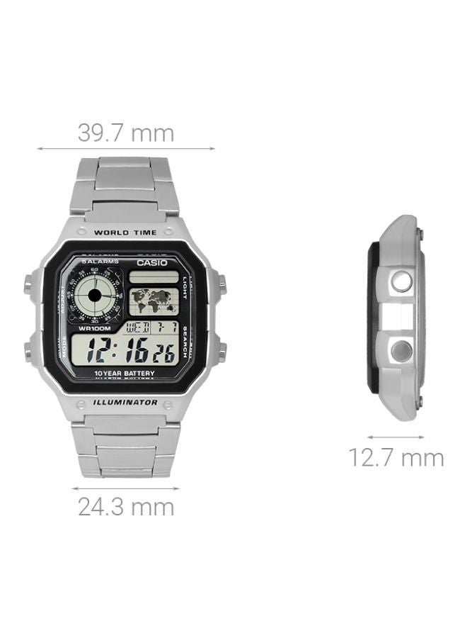 CASIO - Men's Youth Series Quartz Analog-Digital Watch AE-1200WHD-1AVDF - 42 mm - Silver - Image 1