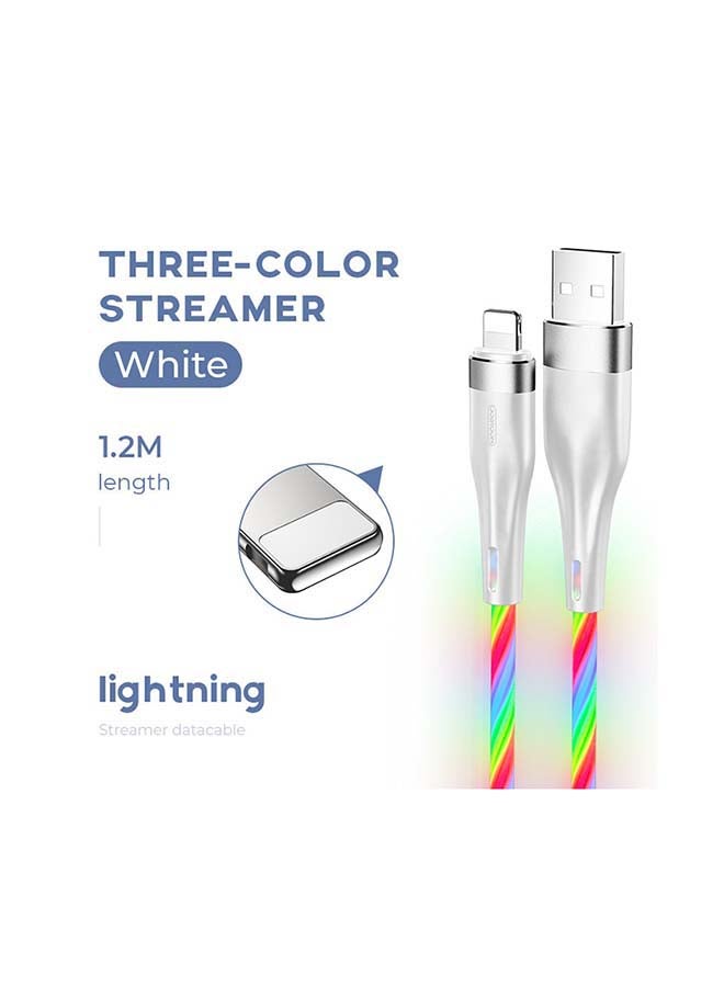 JOYROOM LED Flowing Light Streamer USB Charging Cable White  - Image 2