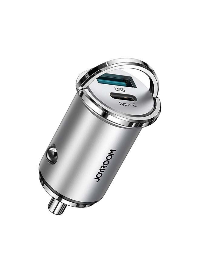 JOYROOM 45W Type-C And USB Car Charger Silver - Image 1