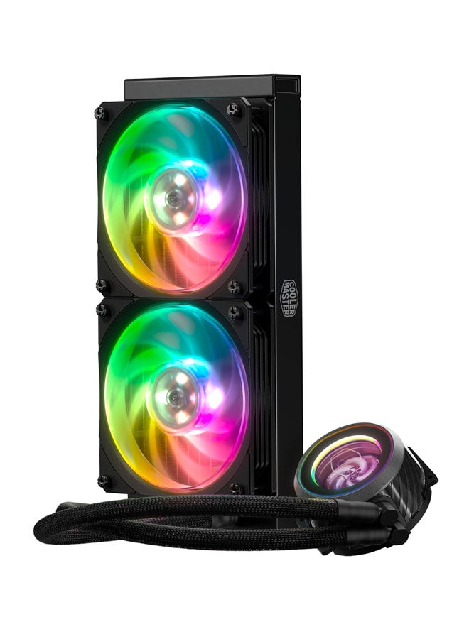 COOLER MASTER RGB Dual Master Liquid CPU Cooler Fan 4.7x4.7inch Black - Image 3