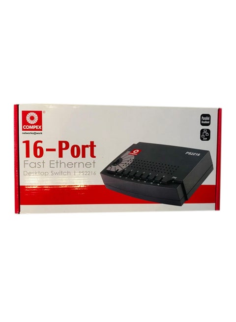 16-Port Fast Ethernet Desktop Switch White