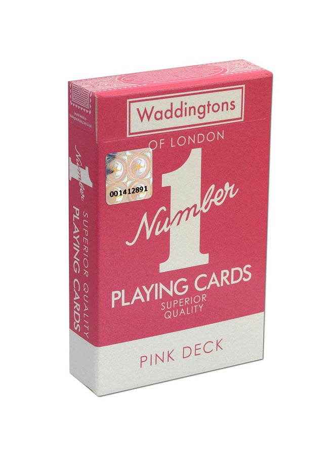 وادنجتونز لعبة بطاقات Winning Moves Number 1 وردية اللون طراز 029384 9.5سم - Image 1