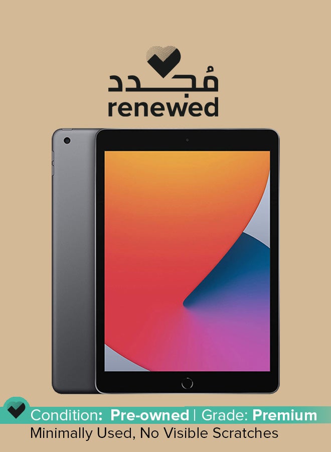 Apple Renewed -  iPad 2020 (8th Generation) 10.2-Inch With Facetime, 3GB RAM, 32GB, Wi-Fi 4G LTE Space Gray - Image 1