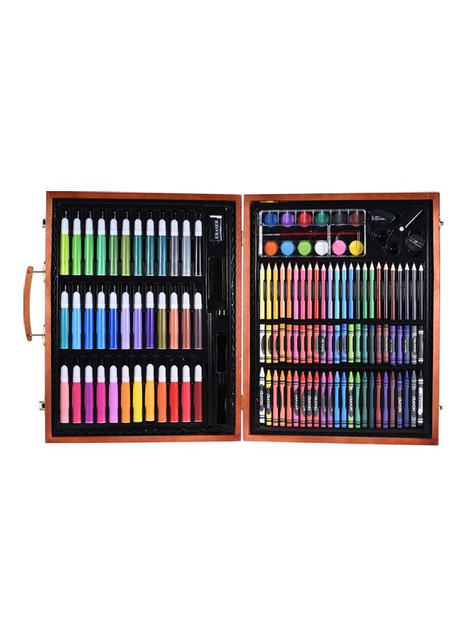 طقم ألوان مكون من 148 قطعة مع علبة خشبية - Image 5