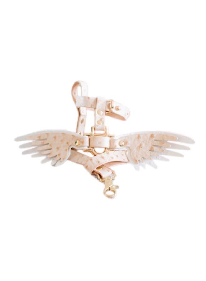 Dog Harness And Leash Set Beige 15.6inch - Image 1