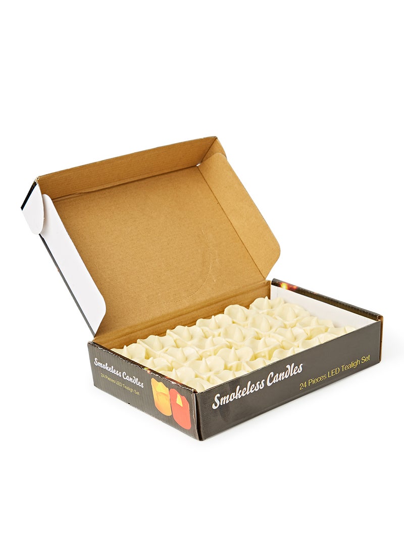 BABAZAM 24-Piece LED Tealight Candle Set Yellow 3.5x3.5cm - Image 1