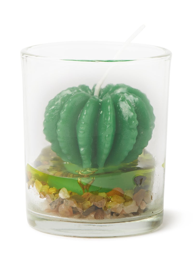 بابازام شمعة معطرة على شكل مرتبان صبار كهدية أخضر 7.5x6سم  - Image 2