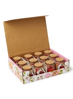 BABAZAM 12-Piece Luxury Jar Scented Candle Set Red/White 7 x 5.5cm  - Image 1