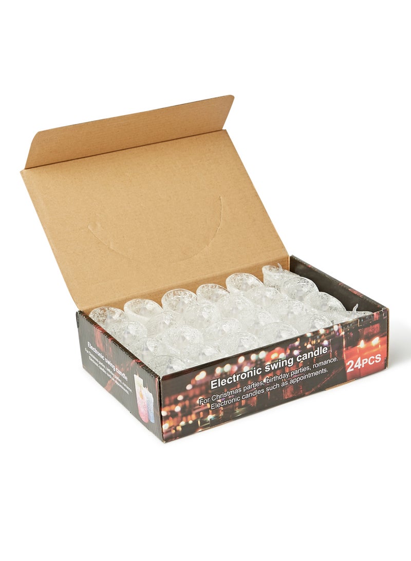 BABAZAM 24-Piece Heart Shape Battery Included LED Candle Set Medium Yellow 5.5 x 3.5cm - Image 1