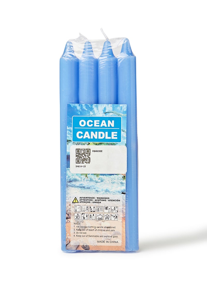 BABAZAM 4-Piece Taper Scented Candle Set Blue 18 x 6.5cm  - Image 1
