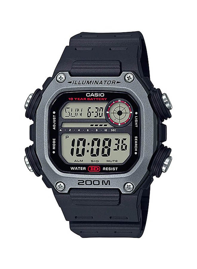 كاسيو ساعة يد رقمية بتصميم مربع وسوار مصنوع من الراتنج ومقاومة للماء طراز Dw-291H-1A للرجال - Image 1