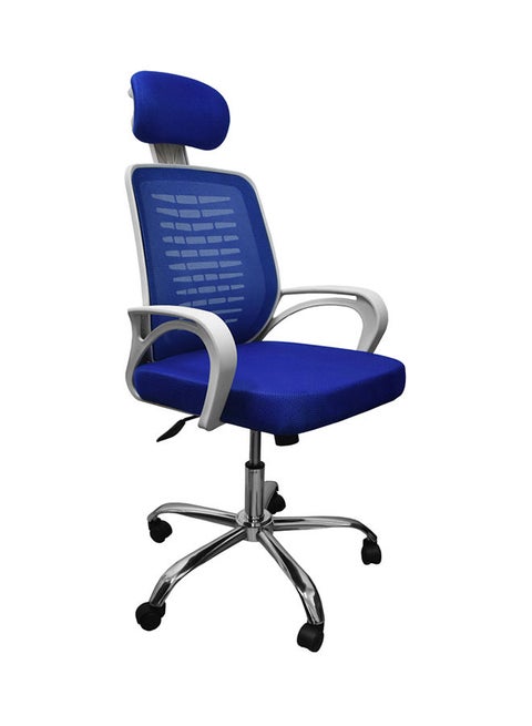 Manager Medical White Office Chair- Blue