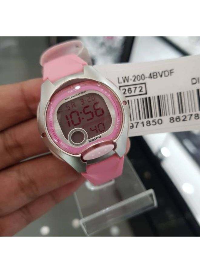 كاسيو ساعة يد رقمية ومقاومة للشباب طراز LW-200-4BV - 35 مم - لون وردي للنساء - Image 5