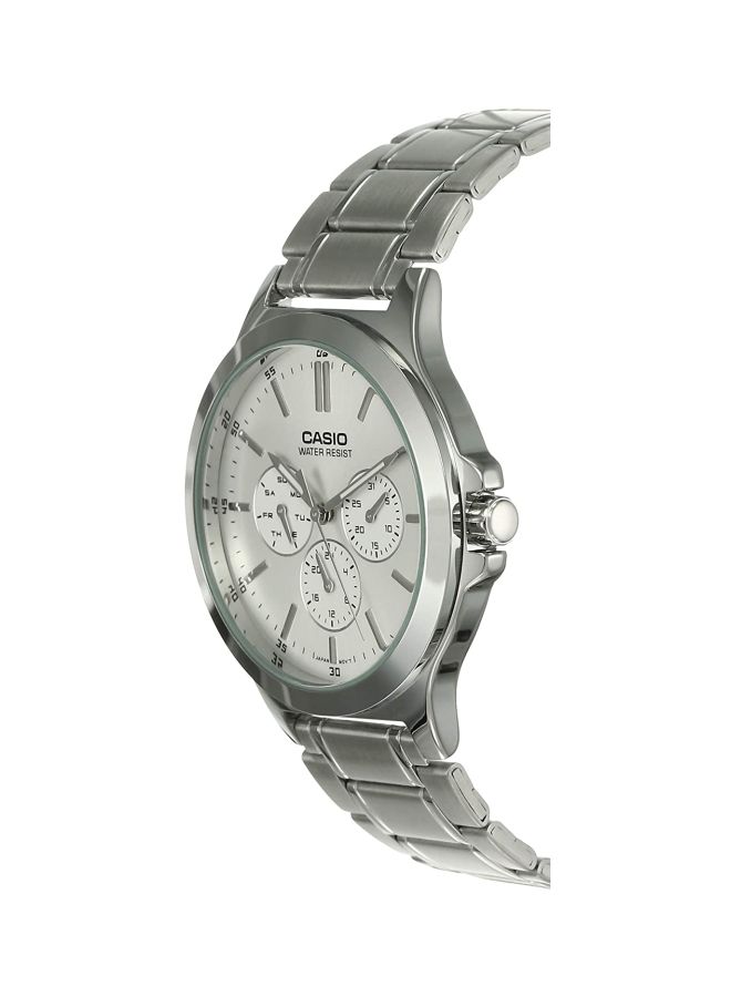 كاسيو ساعة يد رسمية بعقارب طراز MTP-V300D-7AUDF - 42 مم - فضي للرجال - Image 4