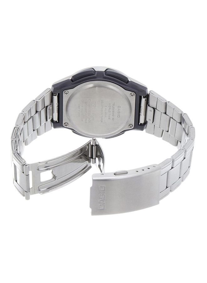 CASIO - Men's Stainless Steel Analog & Digital Quartz Watch AW-80D-7AVDF - 40 mm - Silver - Image 1
