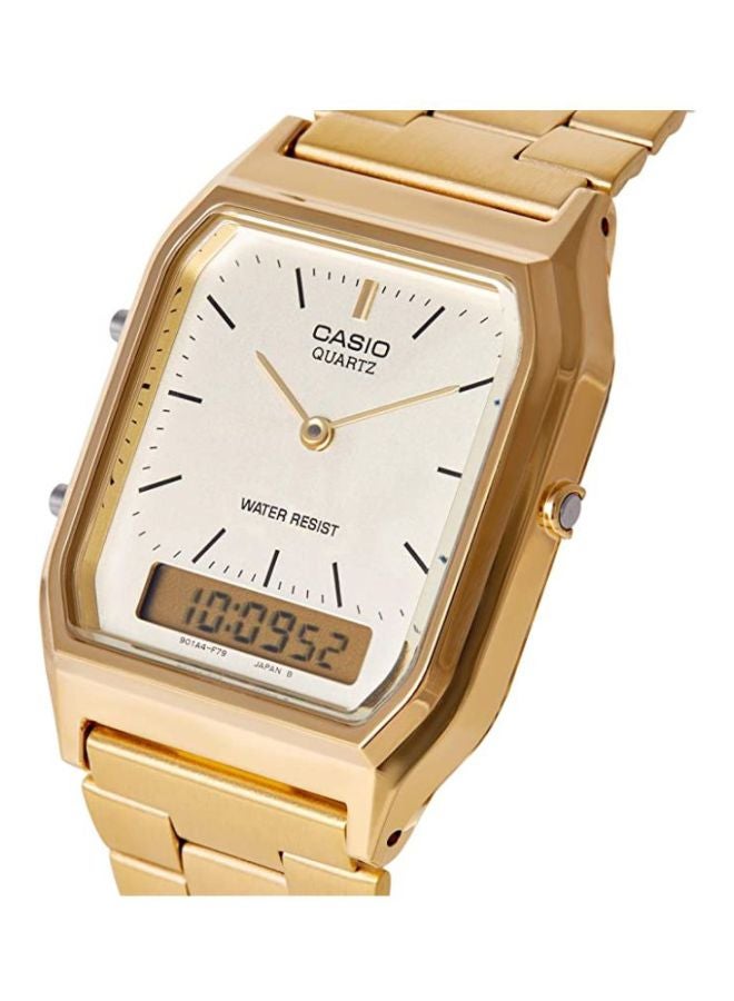 Men's Water Resistant Stainless Steel Analog Wrist Watch AQ-230GA-9D - 39 mm - Gold - v1619002221/N11815985A_7