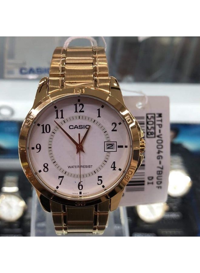 CASIO Men's Stainless Steel Watch MTP-V004G-7BUDF - 30 mm - Gold - Image 5