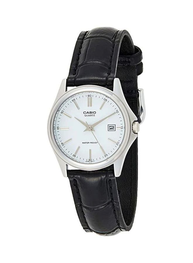 كاسيو ساعة يد كوارتز بعقارب وسوار من الجلد طراز LTP-1183E-7ADF - 29 مم - لون أسود للنساء - Image 3