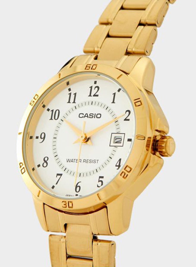 كاسيو ساعة يد كوارتز بعقارب وسوار من الفولاذ طراز LTP-V004G-7BUDF - 35 مم - لون ذهبي للنساء - Image 5