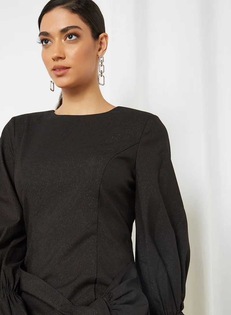 ELLIATT Knotted Long Sleeve Dress Black